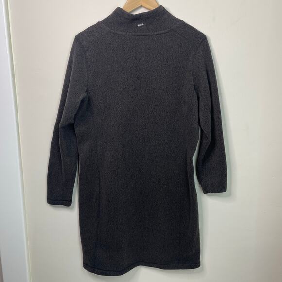 Woolrich Shawl Collar Warm Fleece Dress Size L Brown/Black - Picture 3 of 9